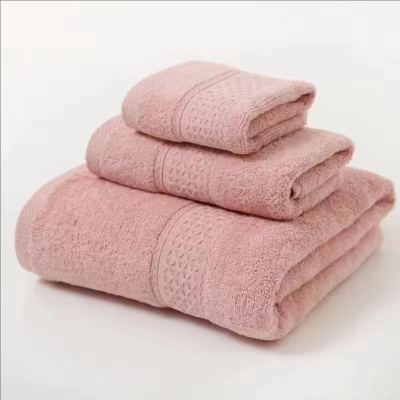 3pcs Ultra Soft Luxurious Cotton Towel Set Highly Absorbent Bath Towel Hand Towel Washcloth Home Bathroom Accessories