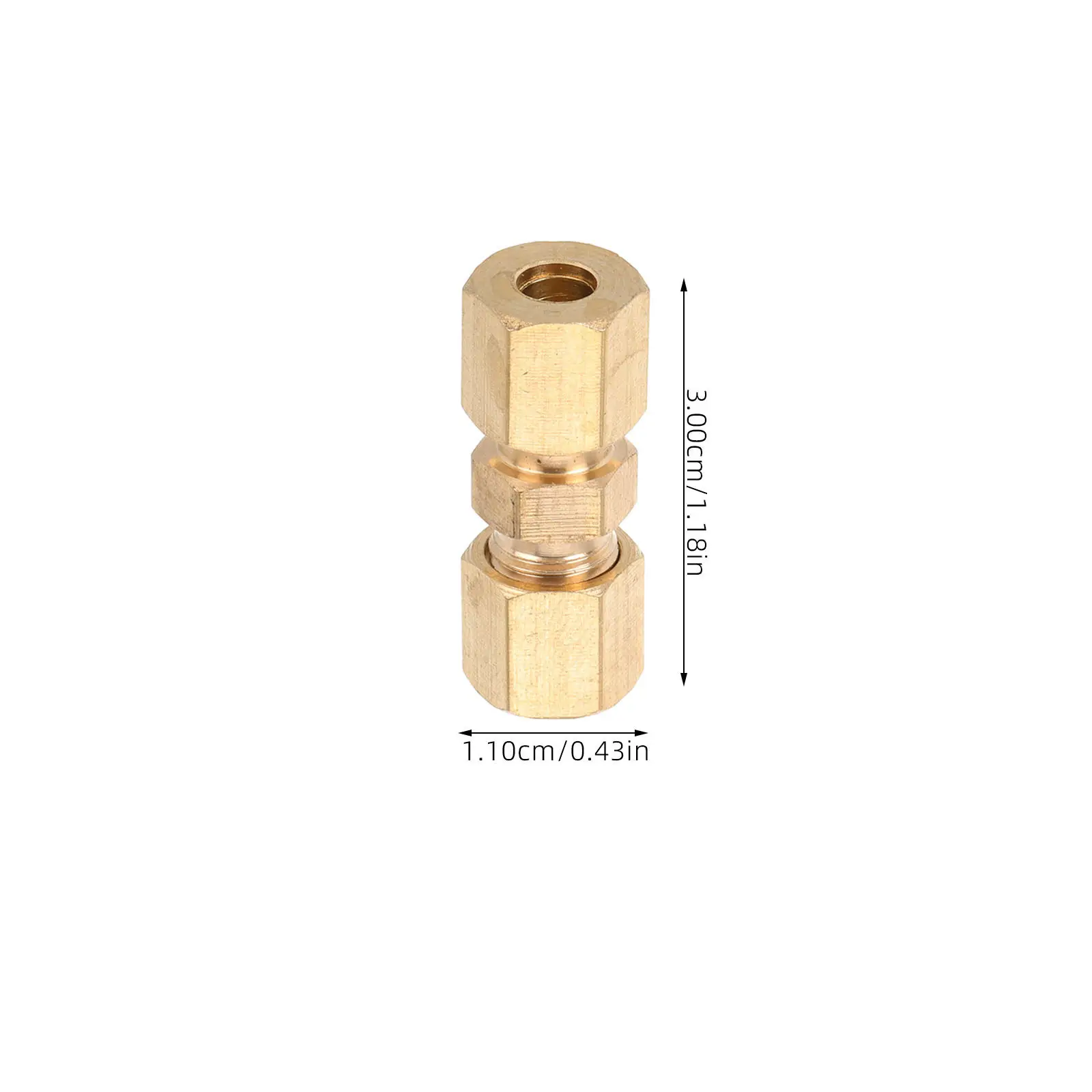 10Pcs Copper Connector Brass Brake Line Compression Unions Quick Install Brake Line Couplers Compression Fittings