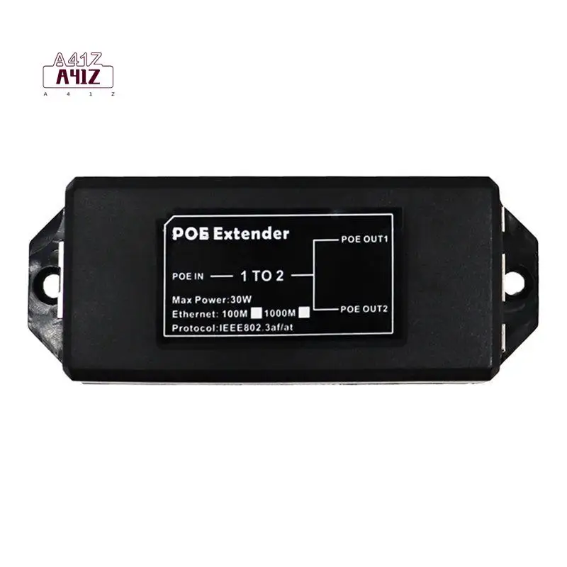 A41Z-New 2 Port Gigabit 48V POE Extender 1000Mbps - IEEE 802.3Af/At Poe Repeater For IP Camera/NVR/AP, 100M Range Extend