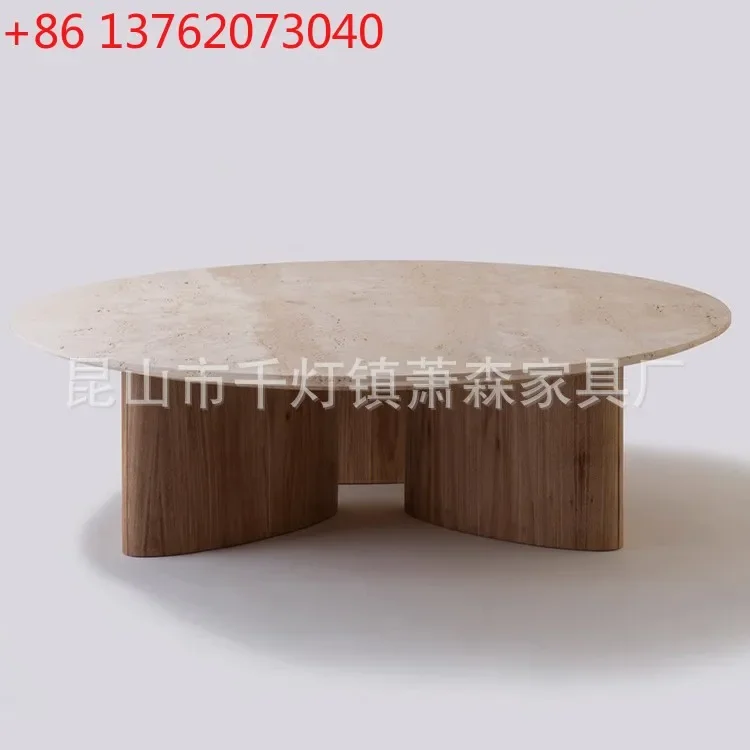 French cream style marble coffee table designer villa living room small apartment household tea table