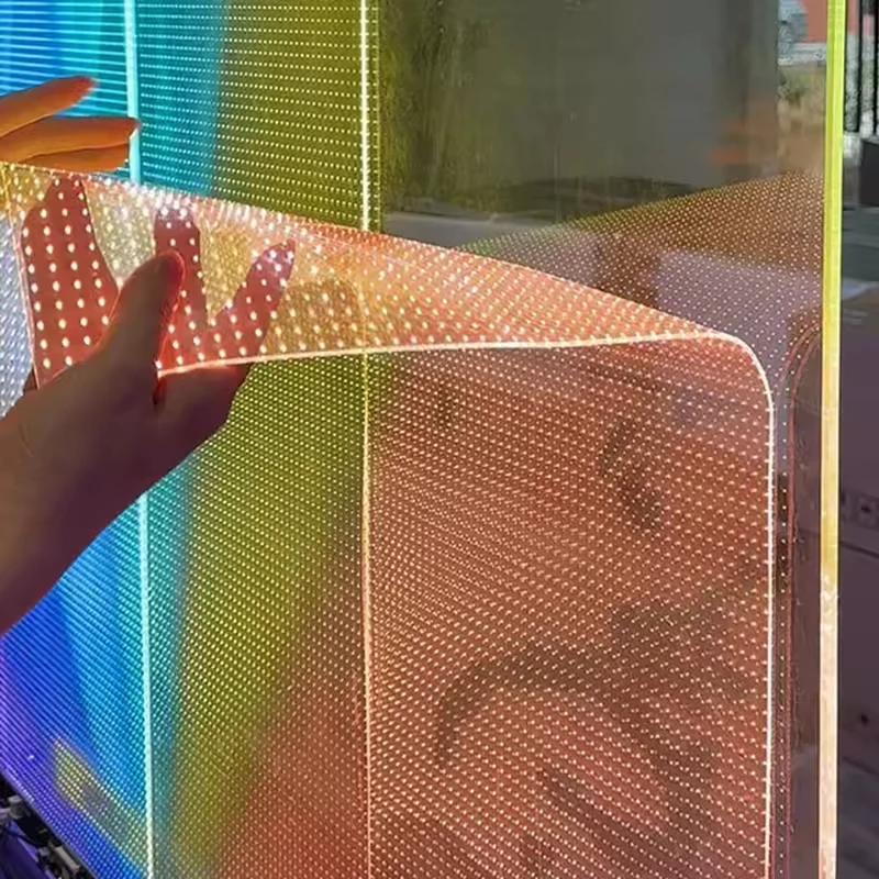 Flexible LED Screen Transparent Film Screen LED Advertising Display Transparent LED Video Wall