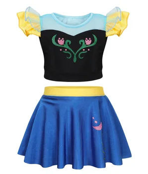 Girls' Princess Two-Piece Swimsuit | Kids' Beachwear 4 2025 Girls Two Piece Swimsuit Anna Elsa Belle Swimwear Princess Bodysuit Swimwear for Girls Childrens Bikini Beachwear Clothes 4