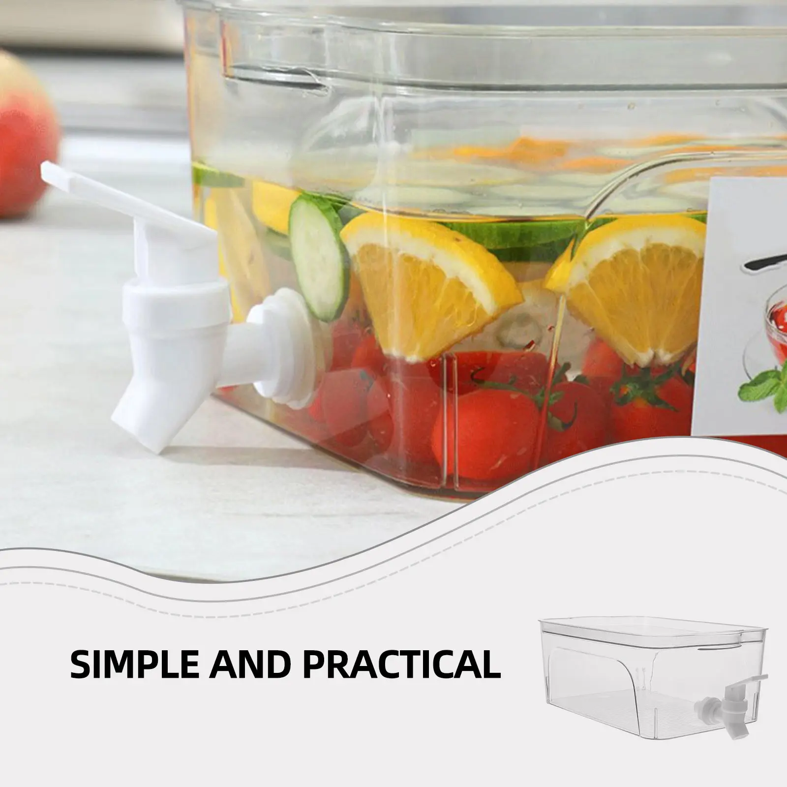 

1 pc Cold Water Bottle Refrigerator Kettle Large Capacity Heat Resistant Juice Holder Tea Container Water Jug Faucet Kitchen Bar