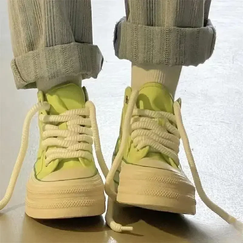 

Корейские оригинальные высокие туфли на шнуровке для женщин, повседневные рутинные предложения, модная стильная повседневная дешевая женская обувь Y2k