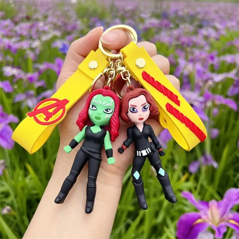 Disney Marvel Anime Figure Gamora She-Hulk Jane Foster Black Widow Doll Keychain Bag Key Ring Ornament Toy Birthday Gifts