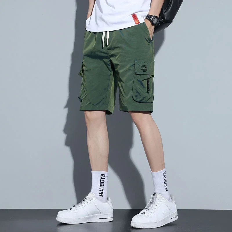 Men's Cargo Shorts Baggy Elastic Waist Loose Wide Blue Male Short Pants Big and Tall Designer Comfortable Popular Jorts Casual