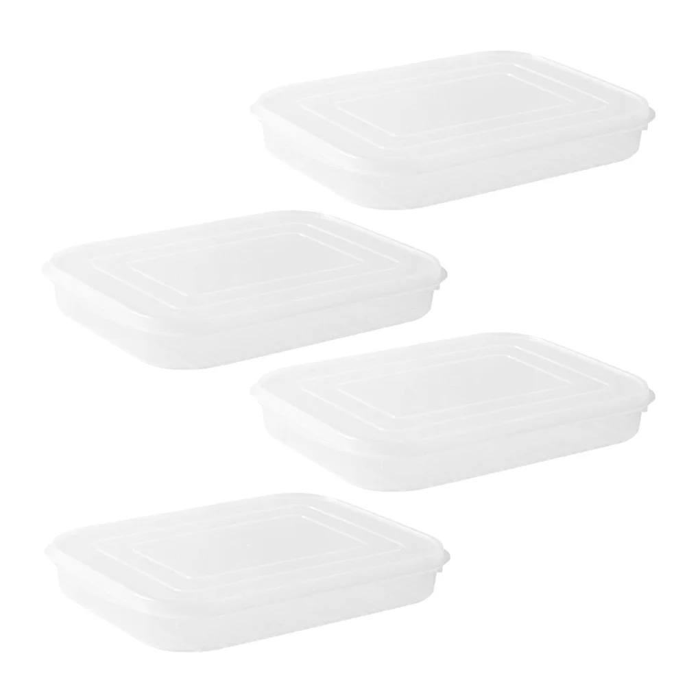 

4Pcs Fridge Food Storage Boxes Airtight Seal Meat Bacon Seafood Keeper Container Freshness Saver Sealing Food Boxes