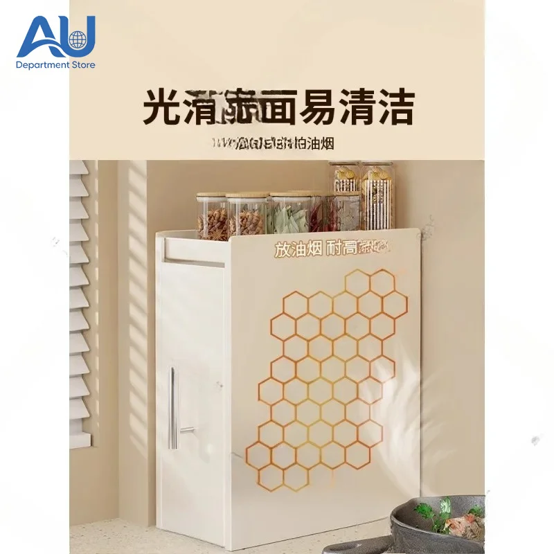 Countertop Pull-out Storage Rack, Narrow Dustproof Wrought Iron Rack, Seasoning Finishing