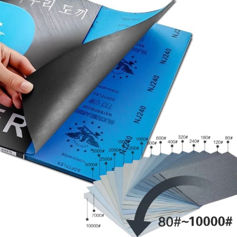 

80 to 10000 Grit Wet/Dry Sandpaper Polishing Abrasive Sanding Paper for Wood, Metal, Car, Furniture Repair Grinding Tools