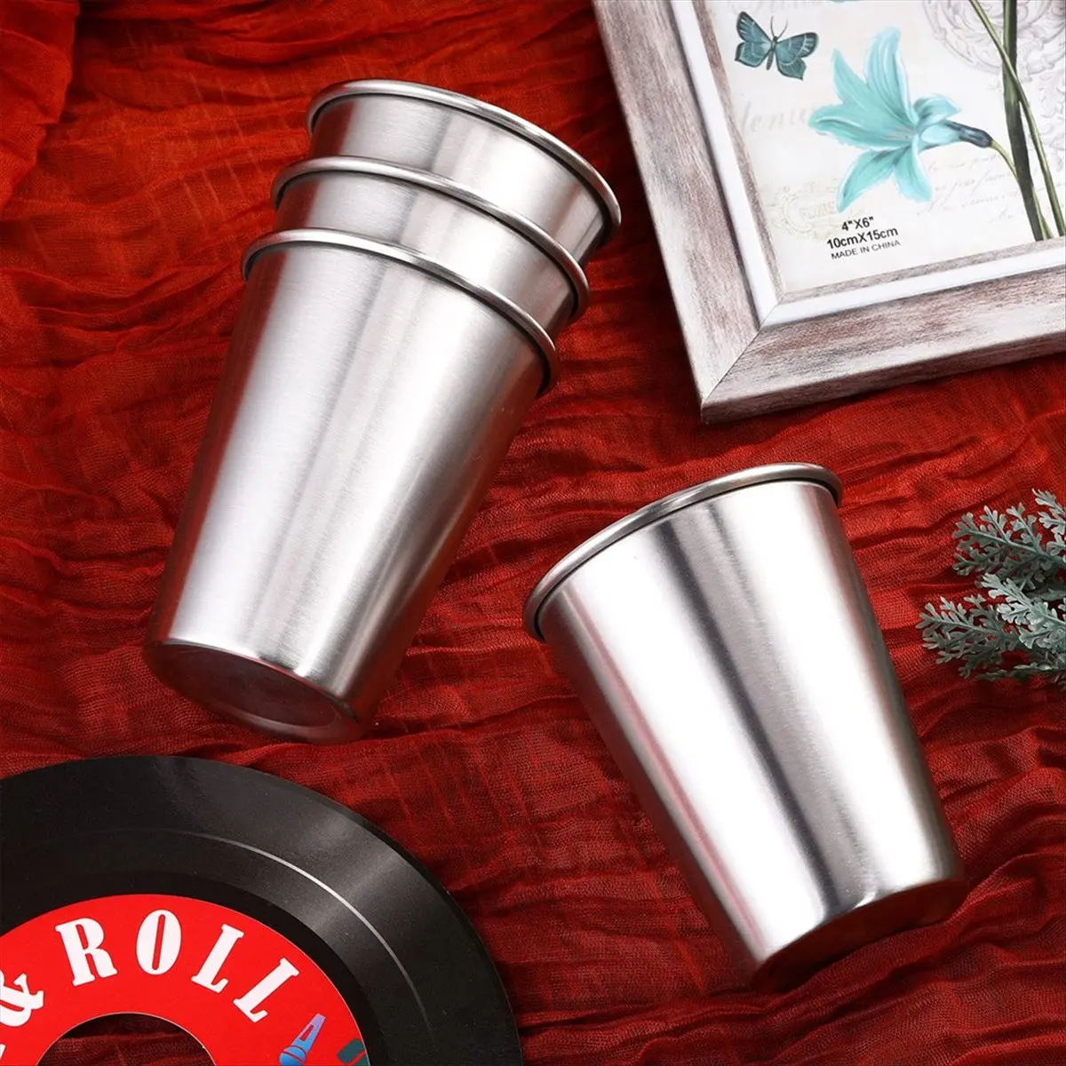 【A03R】 16 Pack Stainless Steel Tumbler Cups - ,Unbreakable for Camping,Travel,and Outdoor Use (12 Oz/350 Ml)