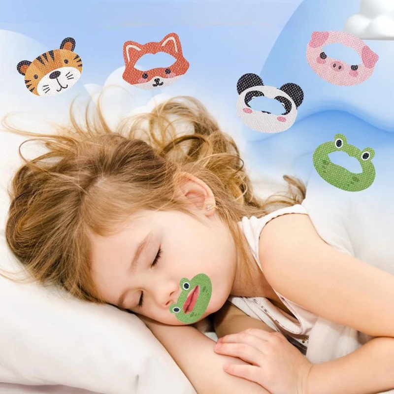 30PCS Kids Cartoon Shut Up Patch Anti-Snoring Stickers Sleeping Closed-mouth Stickers Breathing Correction Patch Orthosis Tape