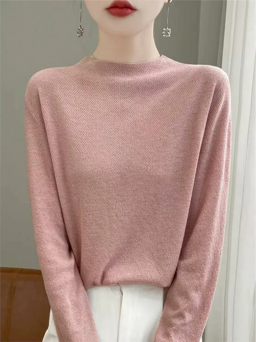 

Новое осеннее поступление, тонкий шерстяной вязаный свитер, женский свободный длинный свитер свека, свободный цвет, модная внутренняя одежда