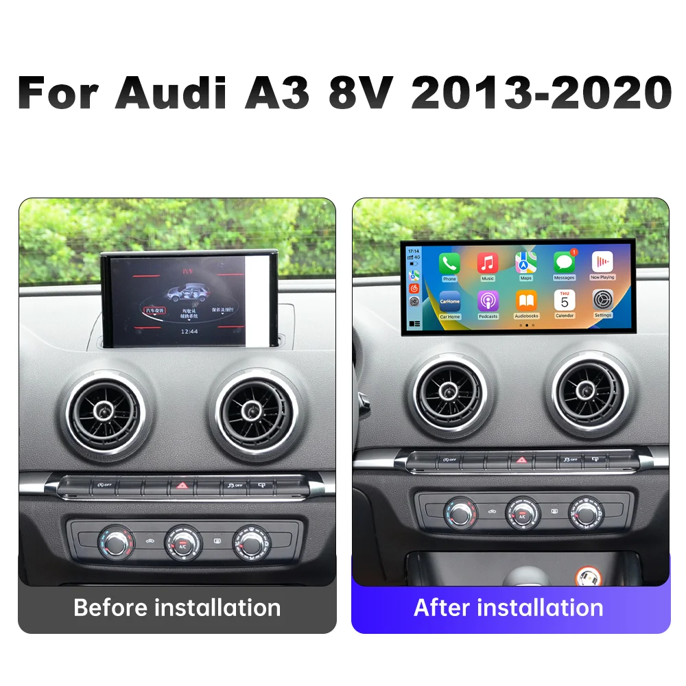 12.3 Inch Navigation for Audi A3 8V 2013-2020 Car Radio Android 16 Multimedia Video Player HD Touch Screen Wireless Carplay QLED