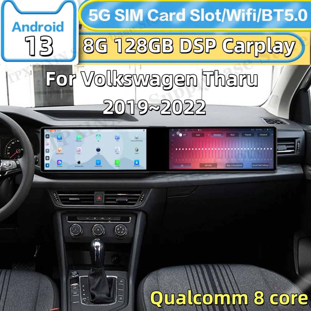

Dual-screen Interaction Android Auto For Volkswagen Tharu 2019~2022 Car Radio Multimedia GPS Navigation Stereo Screen Head Unit