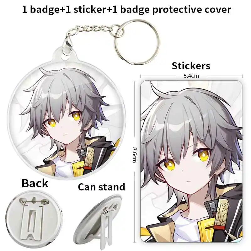 Caelus  Game Anime Character Badge Brooch anchor Peripherals Pin Children's gift Chest tag 75mm Accessories Pendant DIY