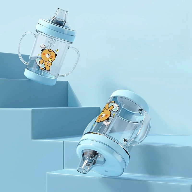 

Детская чашка для воды, противоударная и устойчивая к укусам чашка-поильник с ручкой, герметичная чашка для питья для малышей