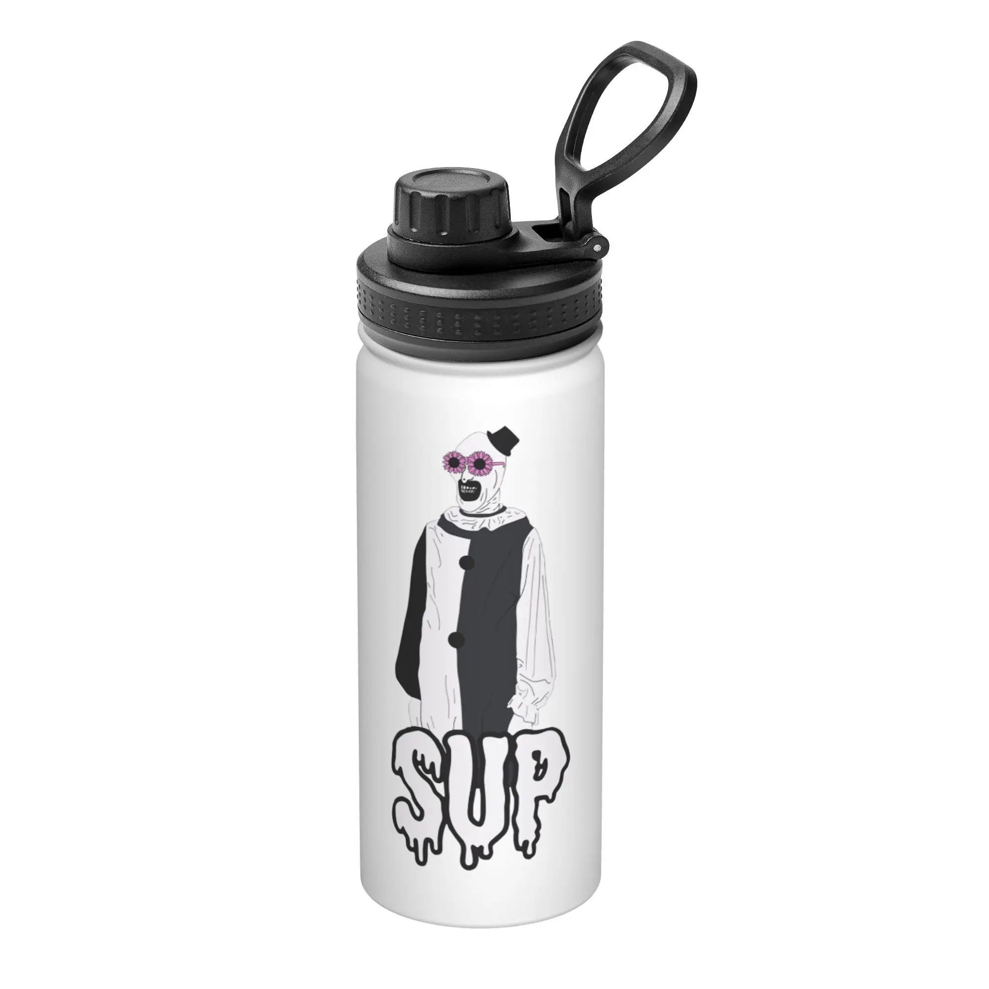 Terrifiers Art The Clown 18OZ Sports Insulated Kettle Horror Halloween Film Coffee Cups Stainless Steel Outdoor Mug Water Bottle