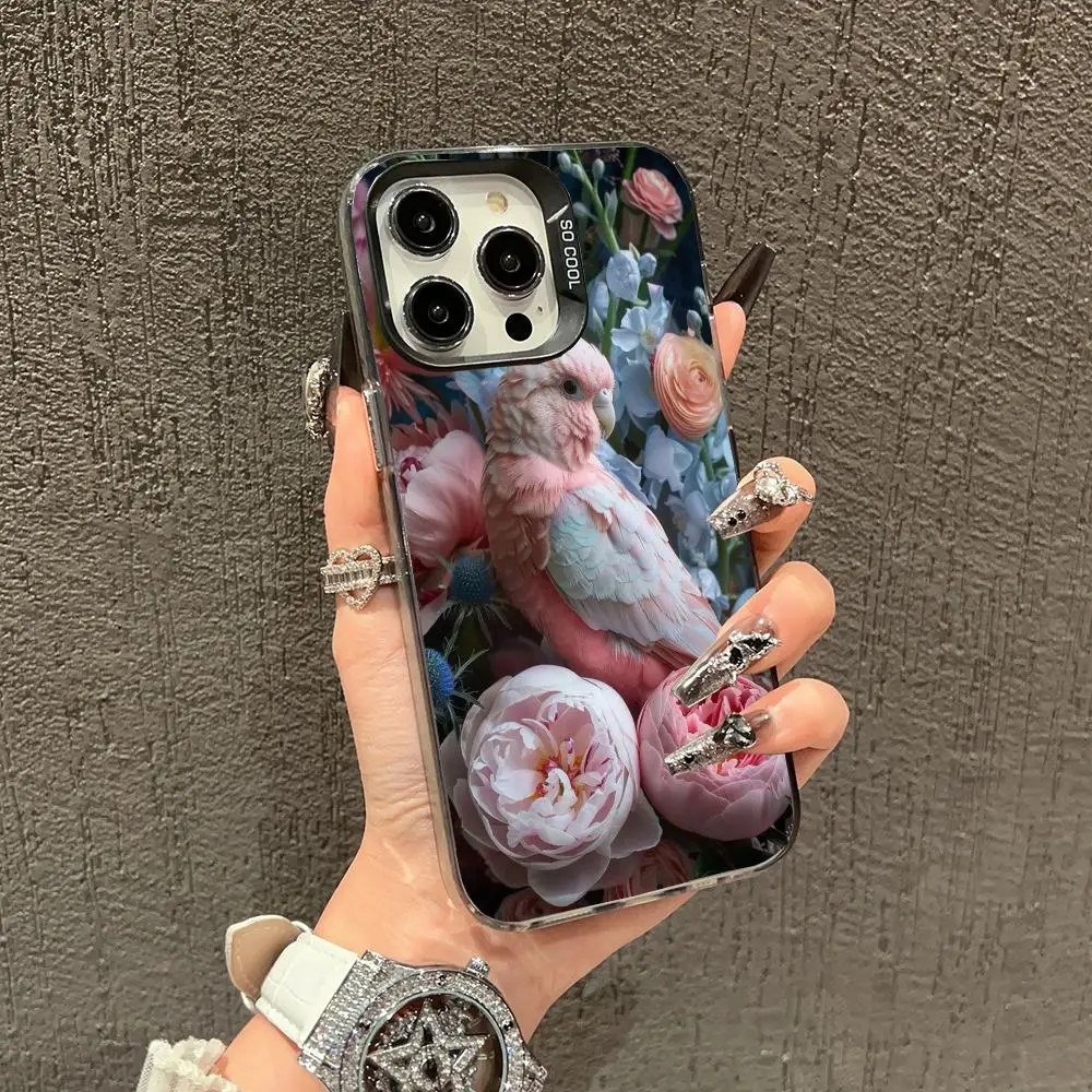 

Pink birds flowers Phone Case case for iPhone17 16 15 14 13 12 11 Pro/ Max/Plus shock-proof rear cover anti-fingerprint