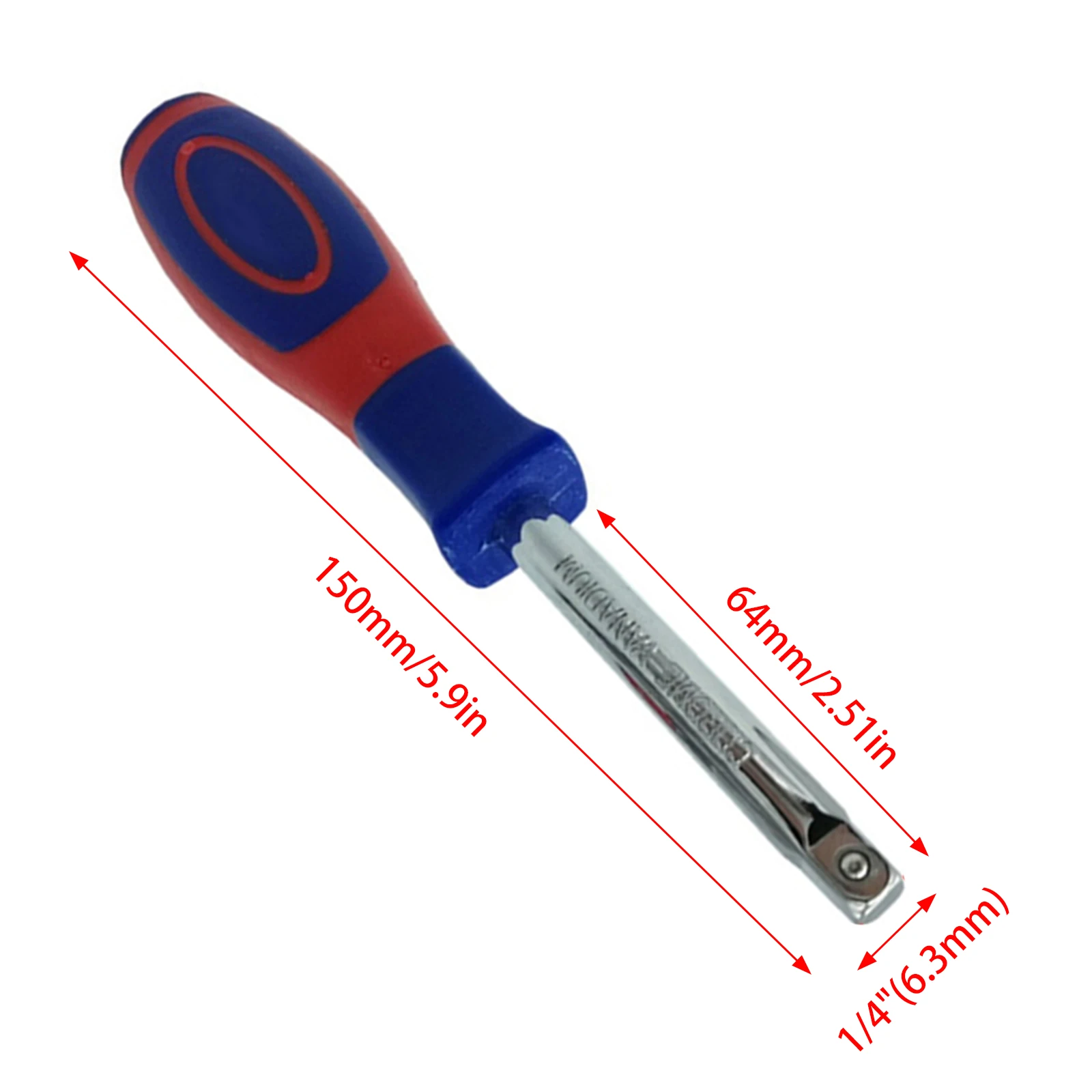 1/4 Inch Small Square Rod 6.3mm With Tail Hole Rotary Handle Dual-purpose Afterburner Socket Wrench Home Socket Repair Wrench