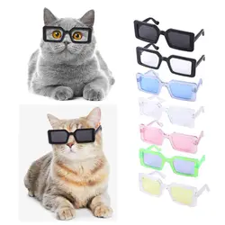 Fashioning Cat Glasses Triangle Frames Mirror Square Glasses Multicolor Optionally Cools Take a Photograph Props Pet Accessories