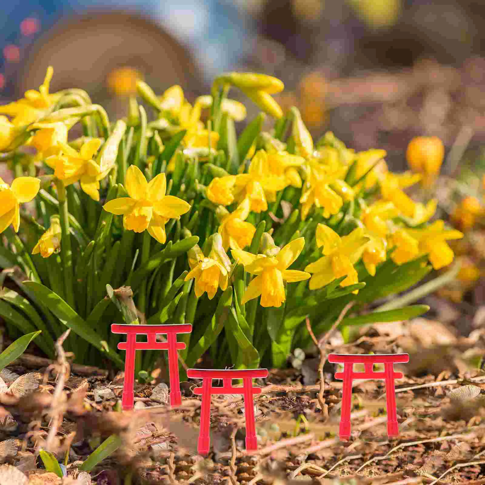 5 Pcs Mini Torii Garden Arch with Gate Chinese Architectural Model Fairy Toy Miniature House Japanese Crafts Small Props Statue