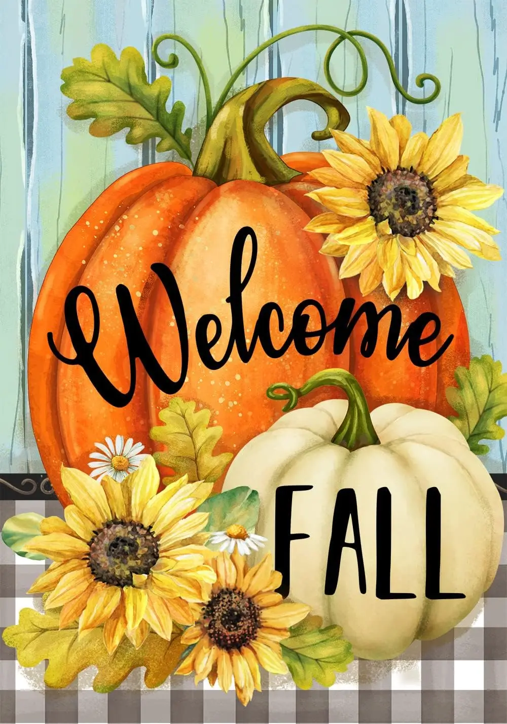 Texupday Welcome Fall Sunflower Pumpkin Harvest Decoration Autumn Thanksgiving Garden Flag Farmhouse Outdoor Yard Banner 12