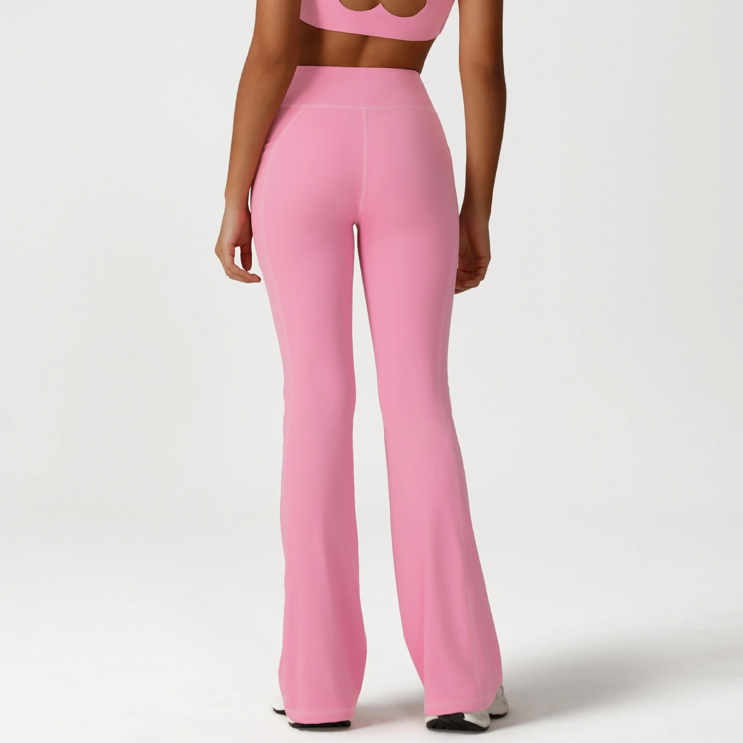 

Женские спортивные леггинсы с высокой талией, широкие брюки, леггинсы для йоги, тренажерный зал, быстросохнущие, пуш-ап, тонкие колготки-клеш для фитнеса