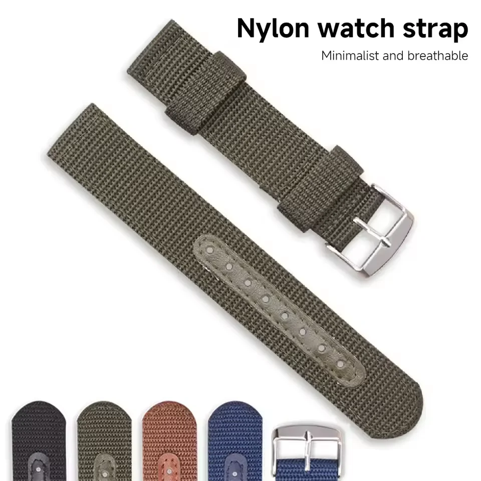 High Quality Nylon Canvas Watch Band Woven Soft Belt Universal Bracelet for Men Women Sport Wrist Band 18mm 20mm 22mm 24mm