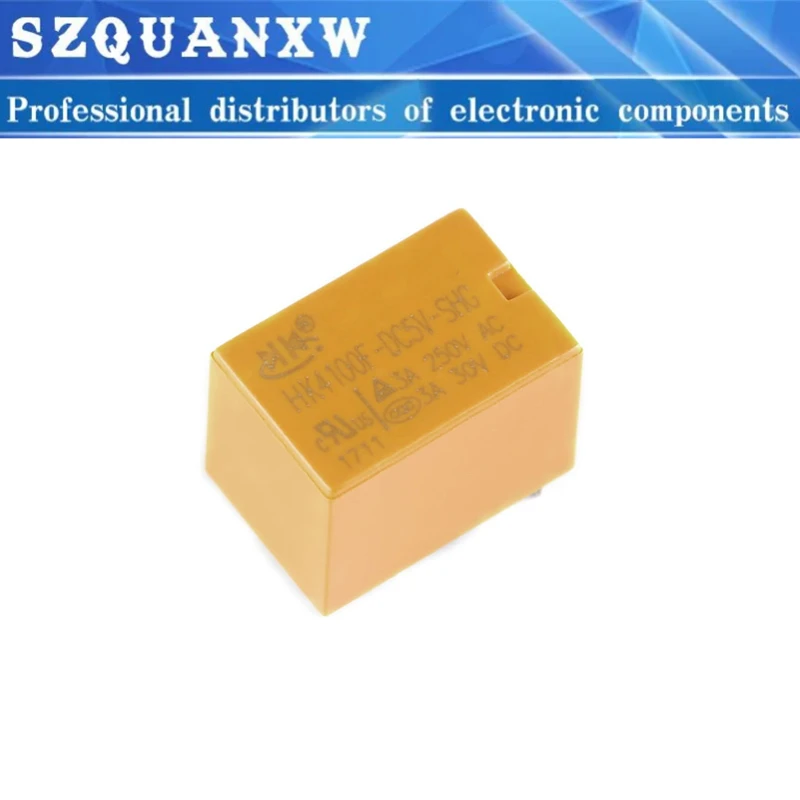 100Pcs HF4100F Signal Relays HK4100F-DC5V-SHG HK4100F-DC12V-SHG HK4100F-DC24V-SHG 3A 250VAC 6Pin 3V 5V 9V 12V 24VDC SHG Relais