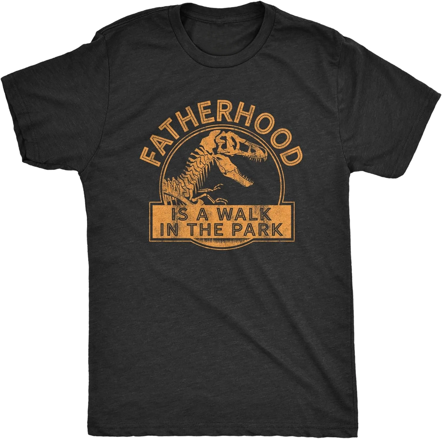 Funny Fathers Day Dinosaur Movie Graphic Tee Mens Fatherhood is A Walk in The Park Tshirt