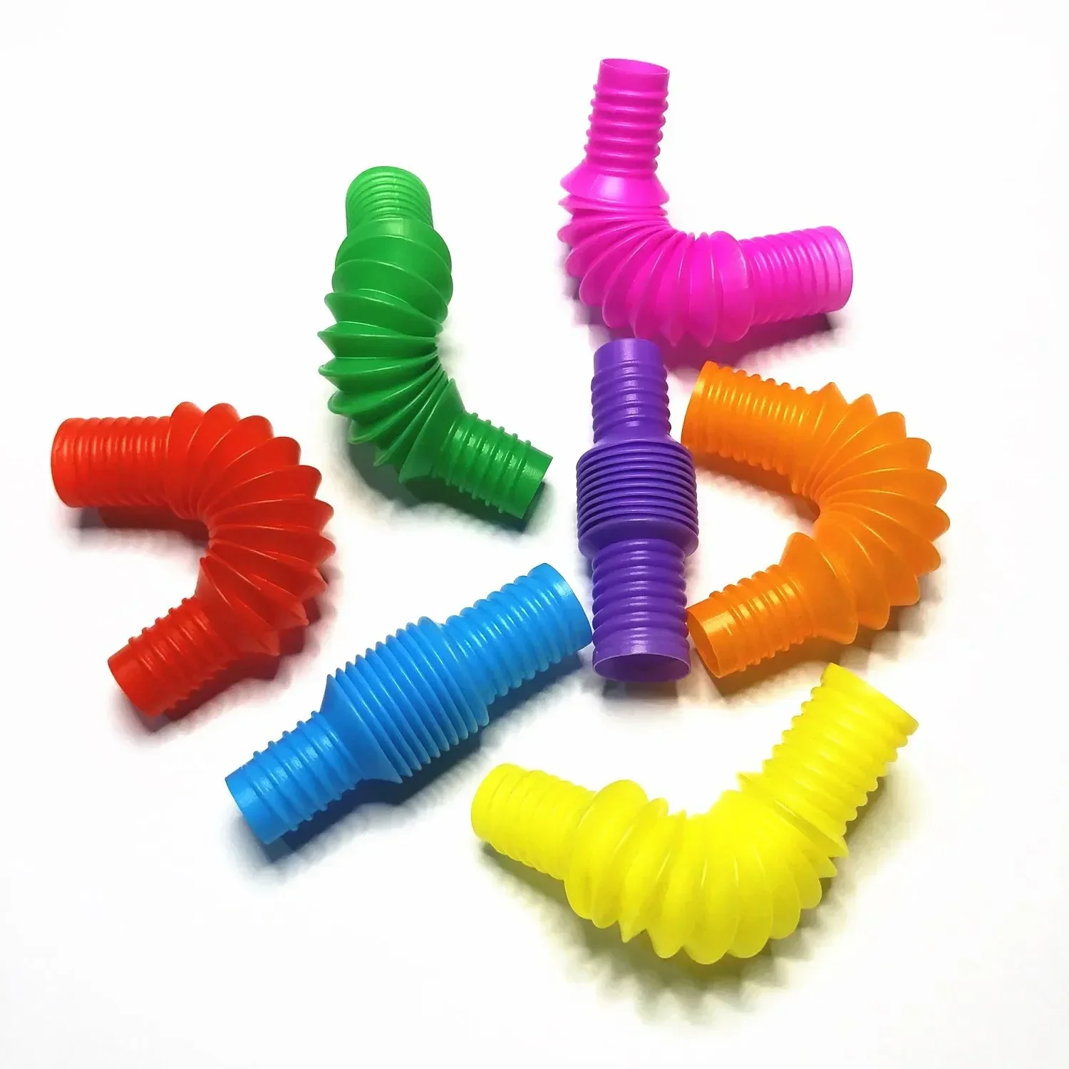 4PCS Mini Pop Telescopic Tubes Stretching Corrugated Tube Kids Adult Stress Relief Sensory Toy Pop Tubes Bulk Party Gifts