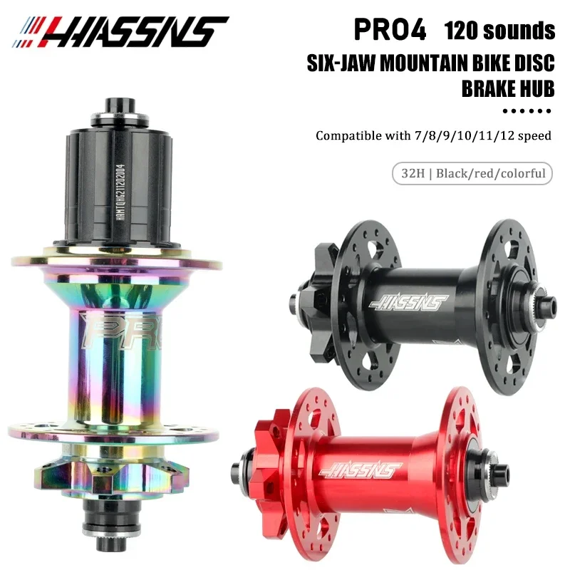 Pro 4 HASSNS 32 فتحة 36 فتحة Mtb Hub الإفراج السريع 10x135 المحور الخلفي Mtb Thundering Masses Noisy K7 Cube 120 نقرة 12 سرعة HG #5