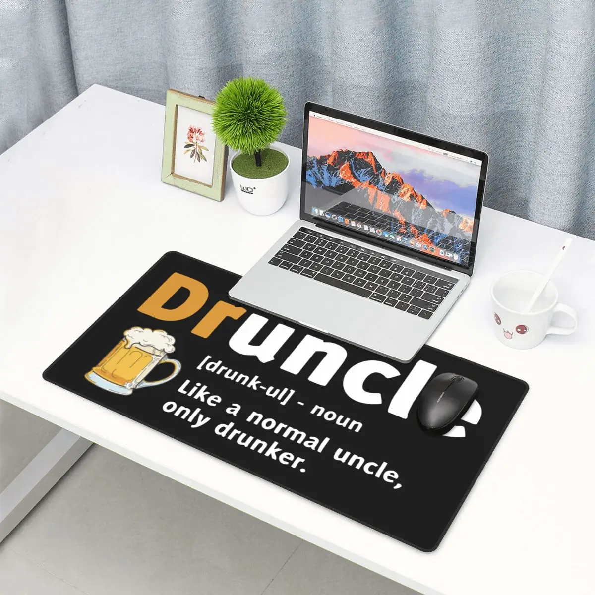 Druncle druncle engraçado tapete de teclado mousepad grande computador portátil anti-deslizamento de borracha natural mouse pad