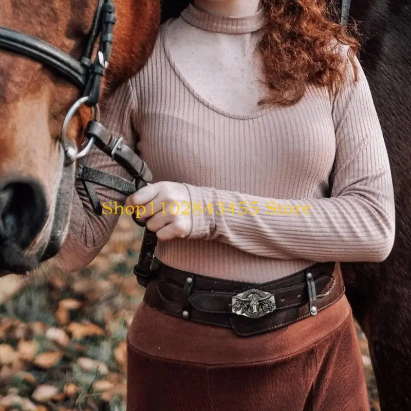 49MC البقرة رئيس حزام مشبك المراهقين الصبي الرجال حزام أبازيم للسراويل الملابس والاكسسوارات خمر الكبار حزام مشبك #4