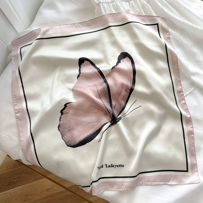 

2025 NEW Summer/Autumn 70cm Printed Iimitation Silk Scarf Square Scarf for Women Versatile High-end Decorative Luxury Neck Scarf