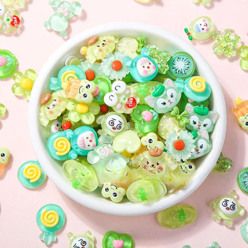 لعبة طعام محاكاة مختلطة للأطفال ، إكسسوارات مجوهرات راتنج ذاتية الصنع ، حلوى ، حيوانات كرتونية ، كريم ، حافظة هاتف ، إكسسوارات شعر ، 50 * * #4