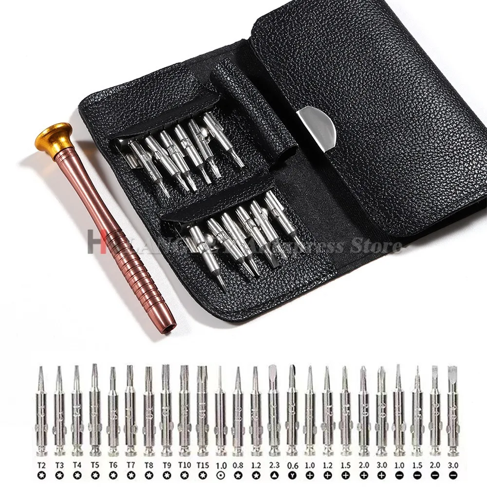 Mini-Präzisions-Schraubendreher-Set, 25-in-1, elektronischer Torx-Schraubendreher, Öffnungs-Reparatur-Werkzeug-Set für iPhone, Kamera, Uhr, Tablet, PC