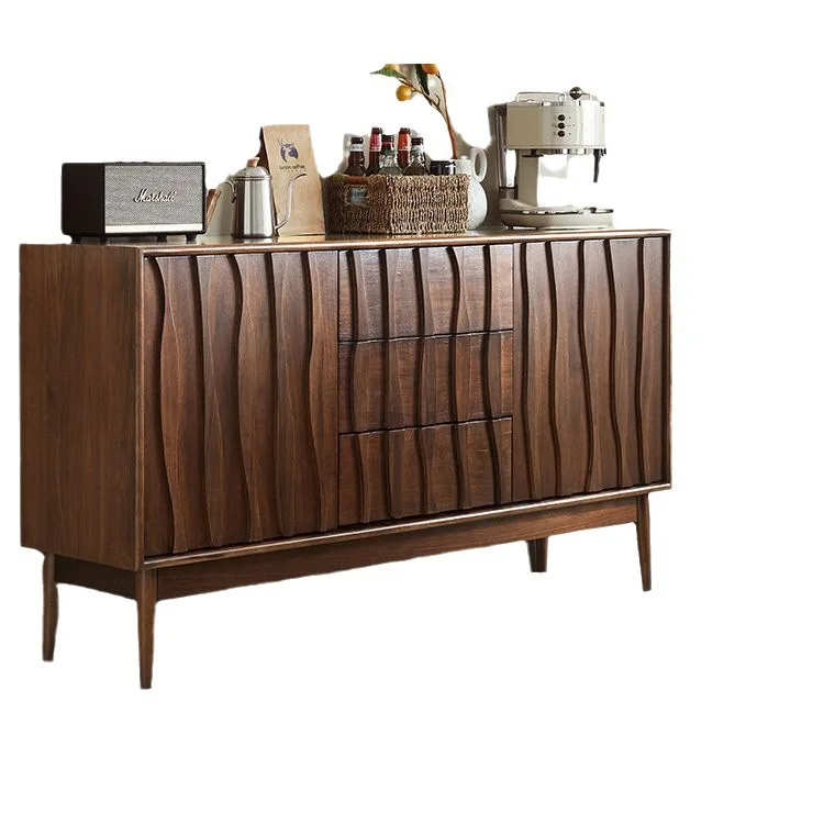 

Nordic, black walnut, side cabinet, all solid wood, modern, light luxury