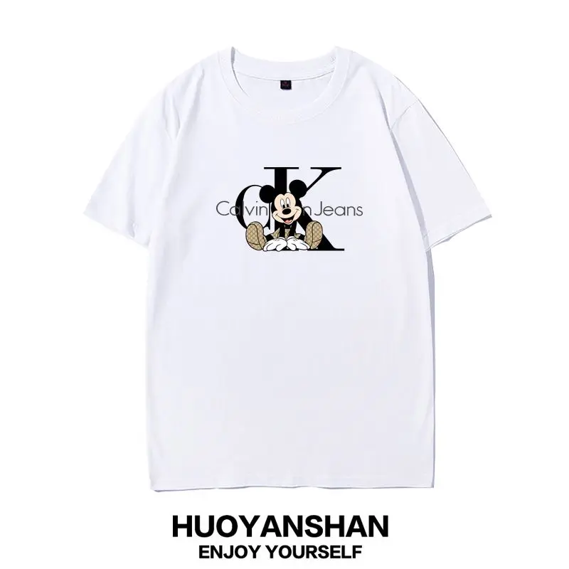 

2025 New Disney Family Family Fashion Leisure Pure Cotton T-shirt Retro Street College Style Commuting Y2K Harajuku Style