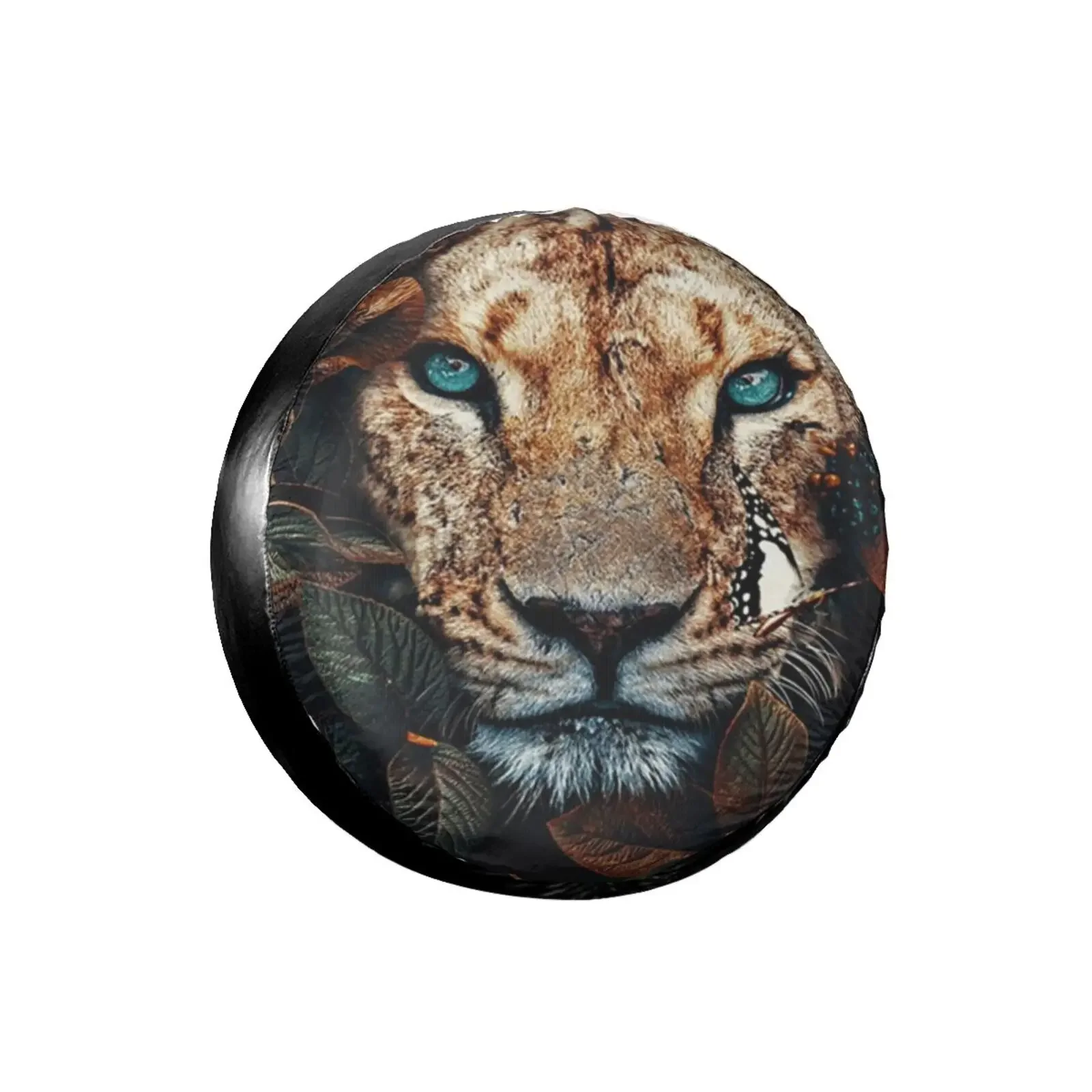 3D Lion Animal Spare Tire Cover Waterproof Dustproof Sun Wheel Tire Cover For , Trailer,  SUV Vehicle Anime Tire Cover