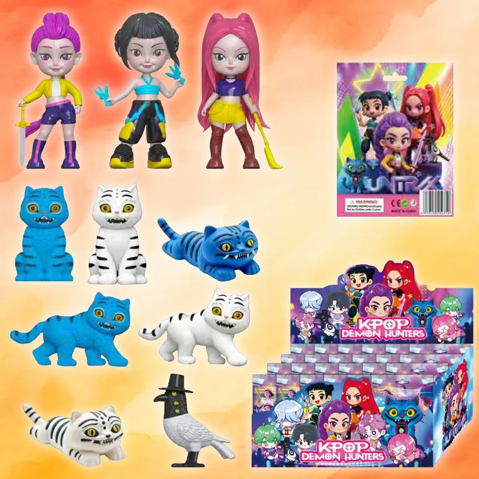 

24 шт. Q версия Kpop Demon Hunters коробка фигурка игрушка Дерпи Тигр Руми Мира Zoey Sussy фигурка куклы фанаты подарок на Рождество и день рождения