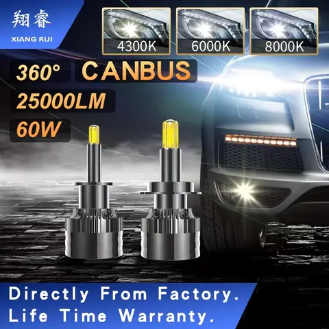 Lampadina LED Canbus 360 H7 H1 H4 9005 9006 HB3 HB4 9012 Faro automobilistico 6000K 12V 24V 60W 25000LM Fendinebbia 4300K H11 H8 H9 XR