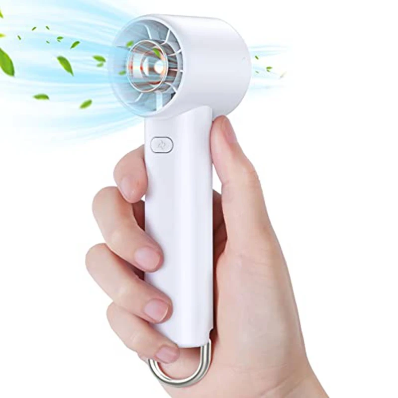 Ventilador de mano, mini ventilador portátil con 3 velocidades, ultra silencioso, ligero, ventilador personal con batería recargable por USB duradero C