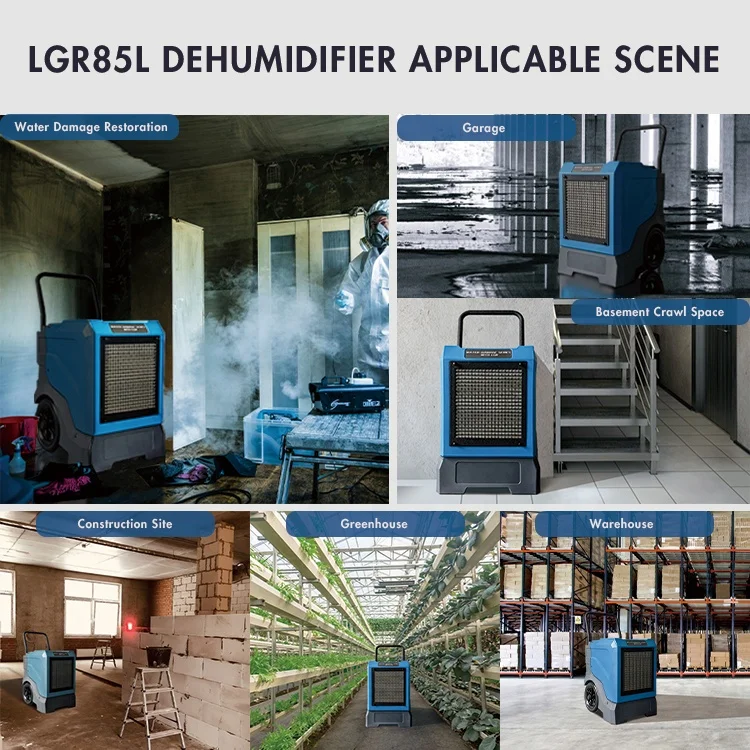 Portable LGR 175 Pints Compact Dehumidifier For Water Damage Restoration
