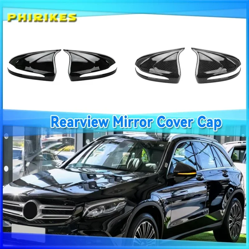 NEW-for Mercedes Benz C200L Modified New E-Class E300L/GLC260 ABS Car Rearview Mirror Cap Cover Trim Accessories 2 Pcs