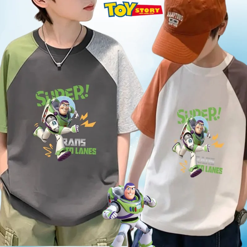 لطيف ديزني الطنانة الخفيفة الصبي جديد الصيف أزياء الكرتون نمط مريح التجفيف السريع تنفس قصيرة الأكمام تي شيرت أعلى