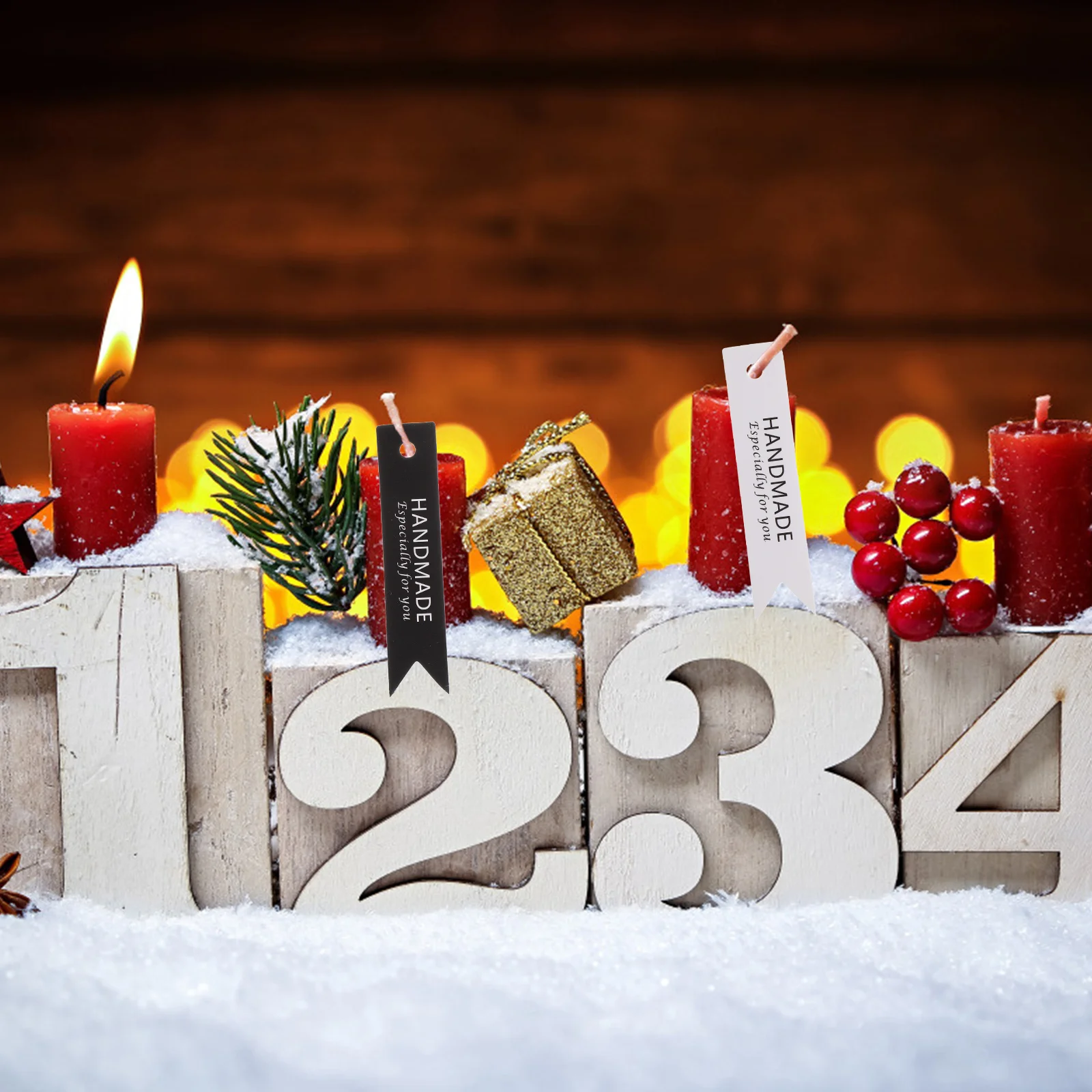 100 Pcs Paper Tags For Candles Handmade Hanging Tags Diy Gift Tags With Hole Cards Card Stock Office School Supplies