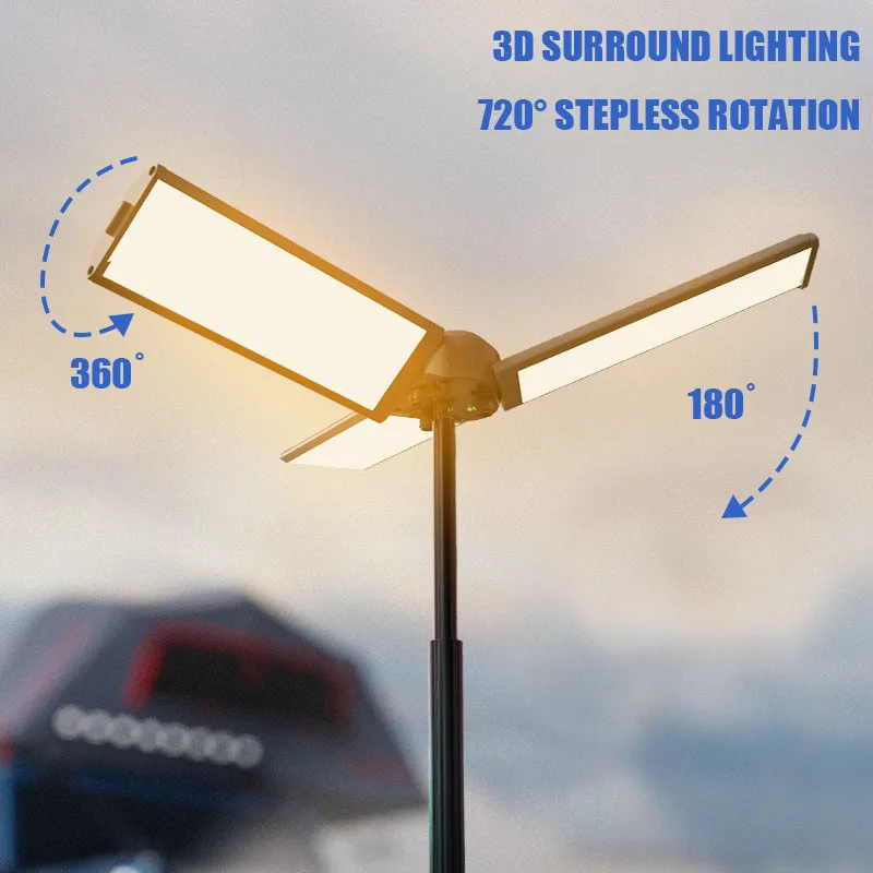 VOLODYMYR nouvelle lumière de Camping en plein air 720 degrés direction continue multi-scènes tout Terrain pliant 3 * LED lumière de Camping