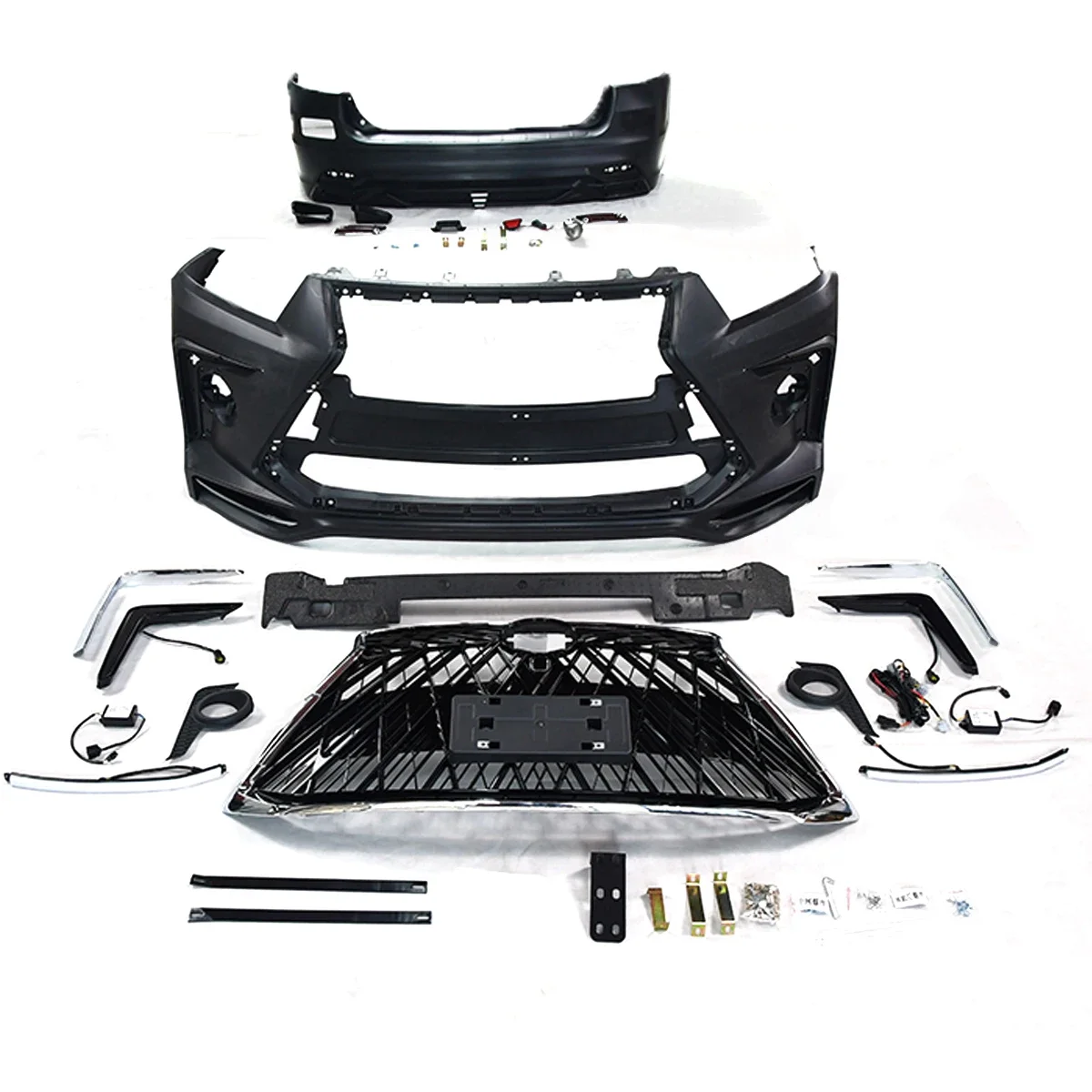 Body kit include grill bumper for Toyota Highlander 2012-2014 upgrade to Lexus appearance.