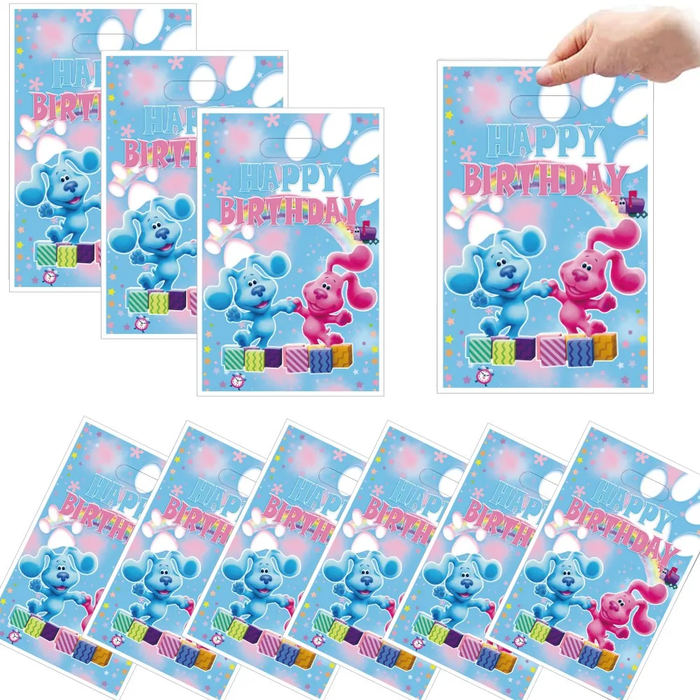 Blues Clues Party Gift Bags Candy Cookie Packing Bags Cartoon Blue Dog Treat Favor Snack Bag Kids Baby Shower Birthday Supplies